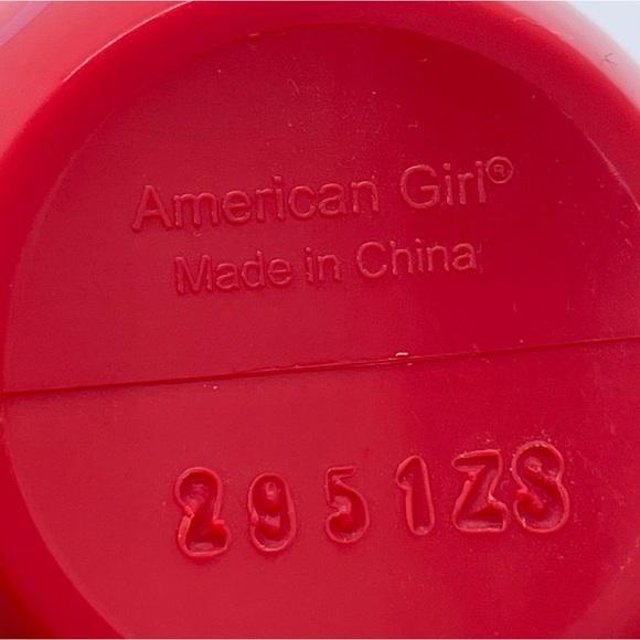American Girl Red Plastic Pitcher with Floral Design - Picture 6 of 6